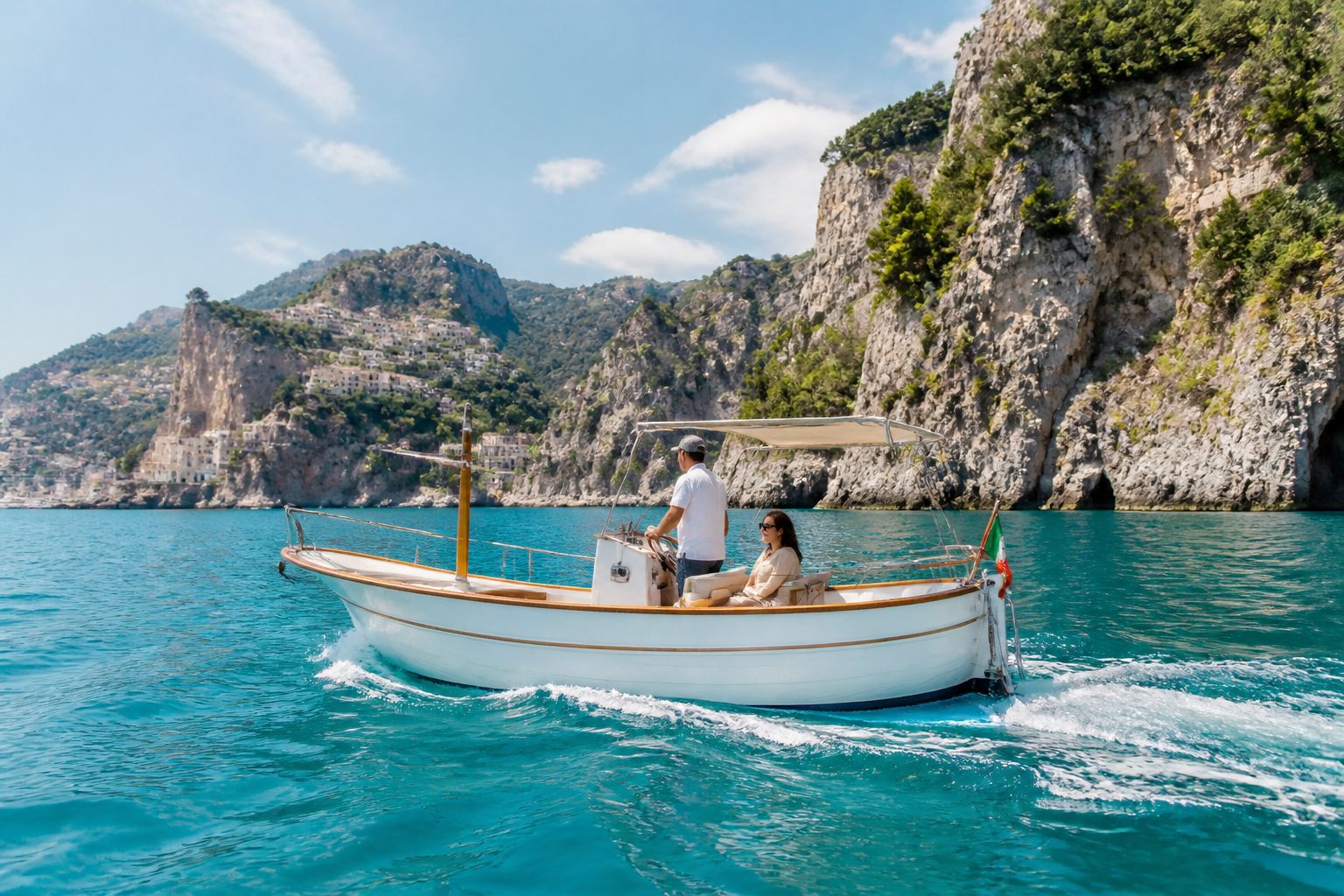 Scenic overview of the Amalfi Coast showing dramatic cliffs and coastal villages from Positano to Ravello