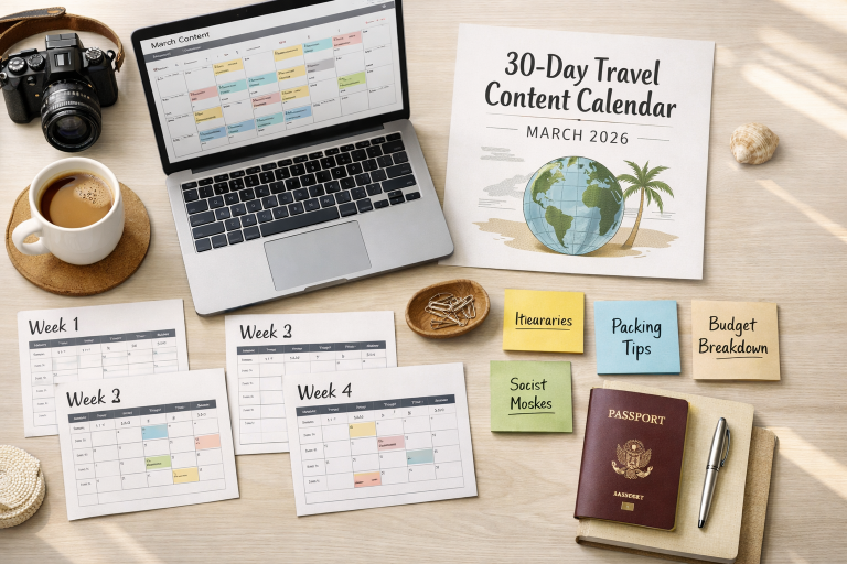 March 30 Days Travel Calendar