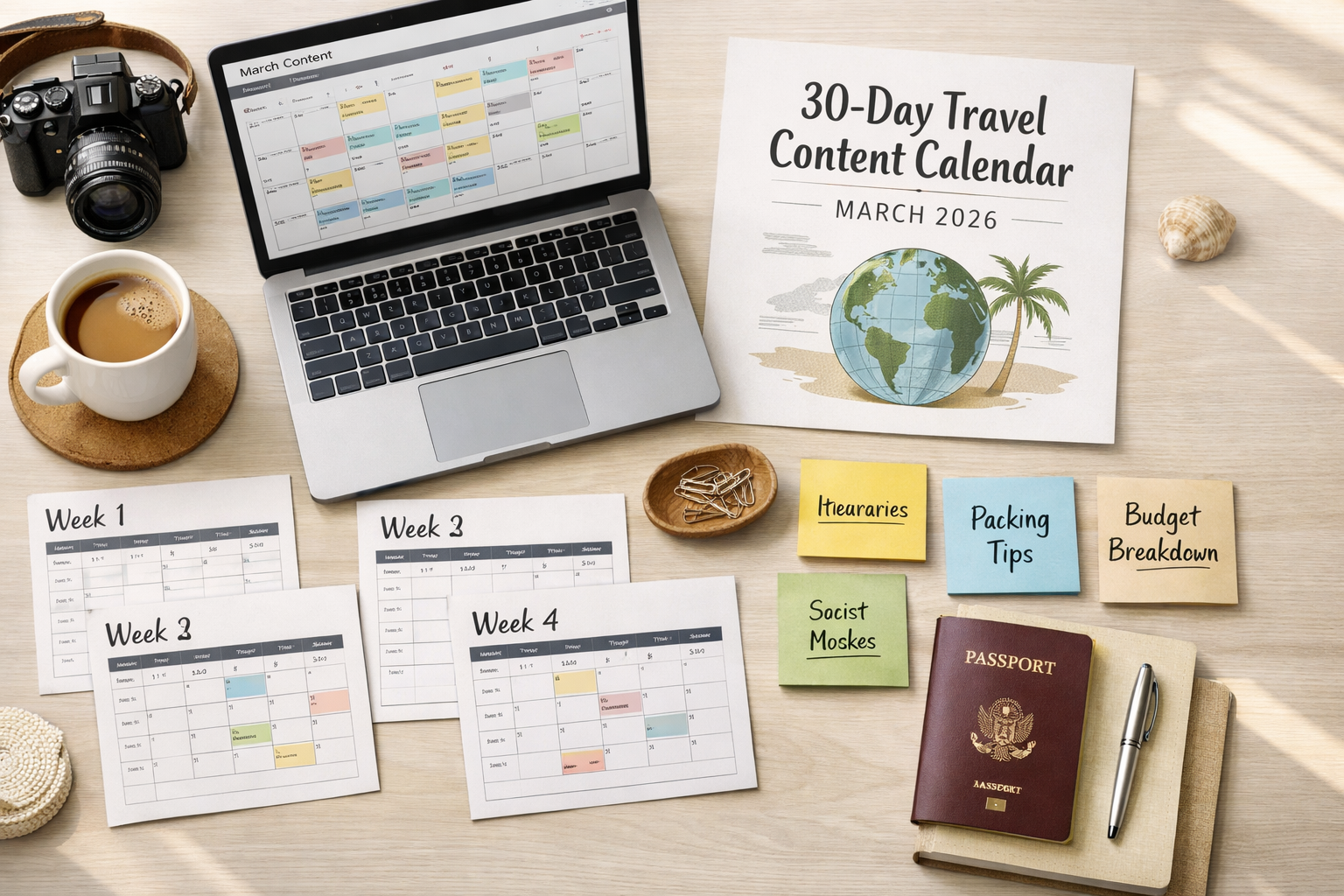 March 30 Days Travel Calendar